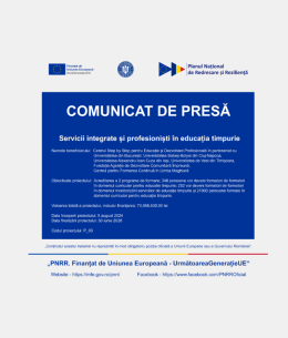 Comunicat de presă: Servicii integrate și profesioniști în educația timpurie